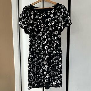 Cardalite petite Floral Black and White Dress
